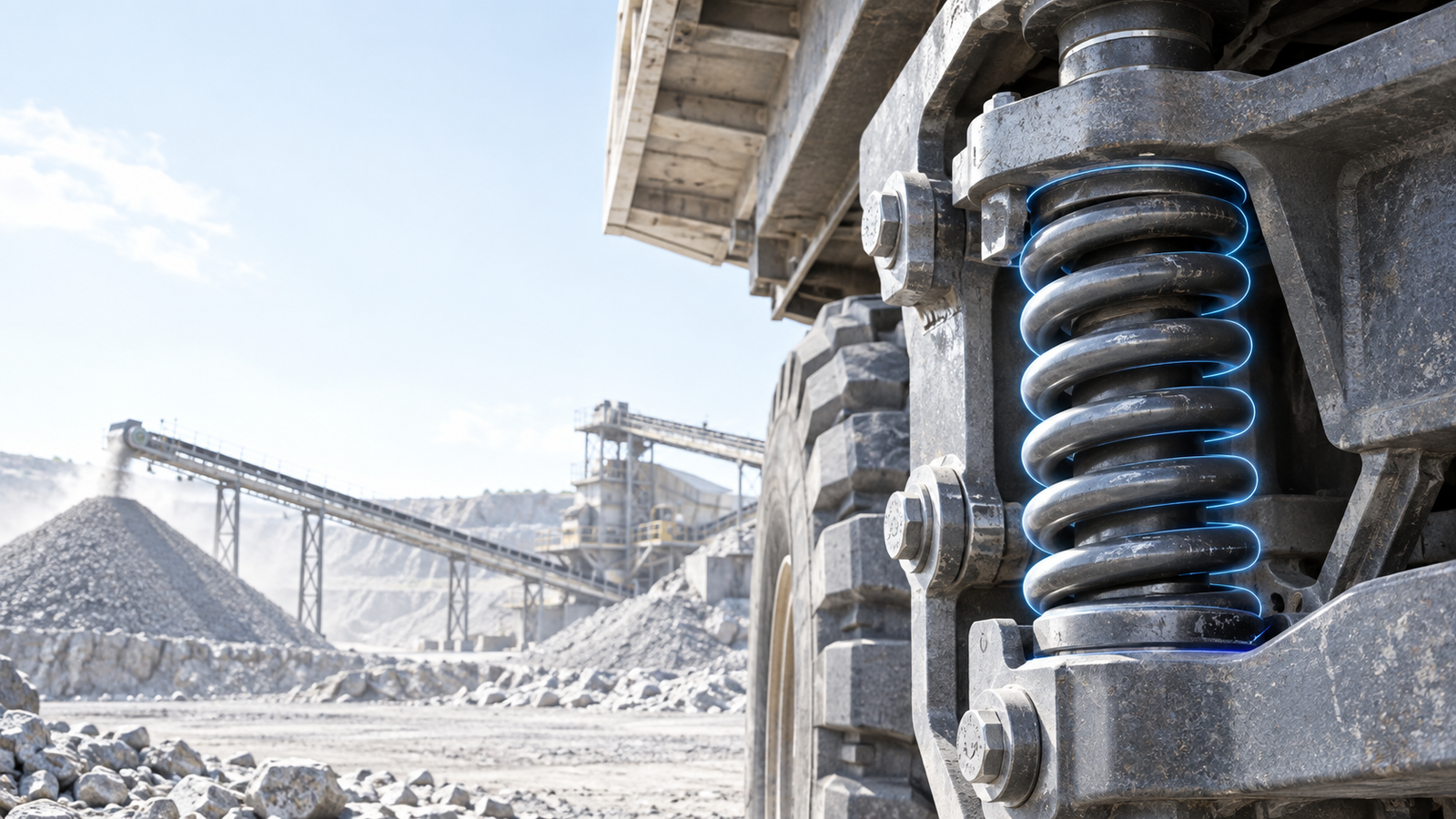 Vibration-control springs for mining equipment